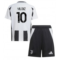 Camisa de Futebol Juventus Kenan Yildiz #10 Equipamento Principal Infantil 2024-25 Manga Curta (+ Calças curtas)